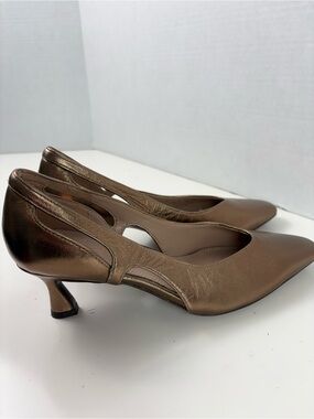 Naturalizer Bronze Metallic Kitten Low little Heel Pumps classic office 7.5